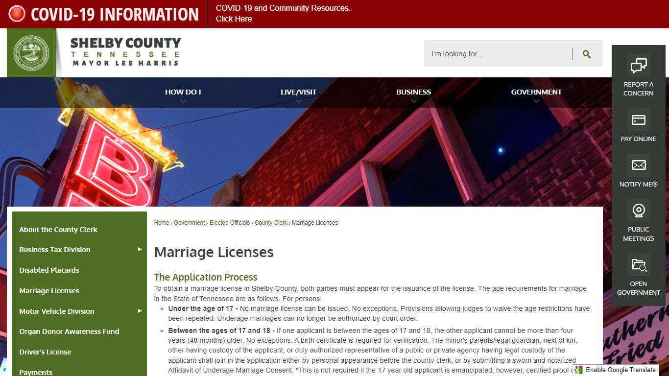 Marriage Licenses | Shelby County, TN - Official Website