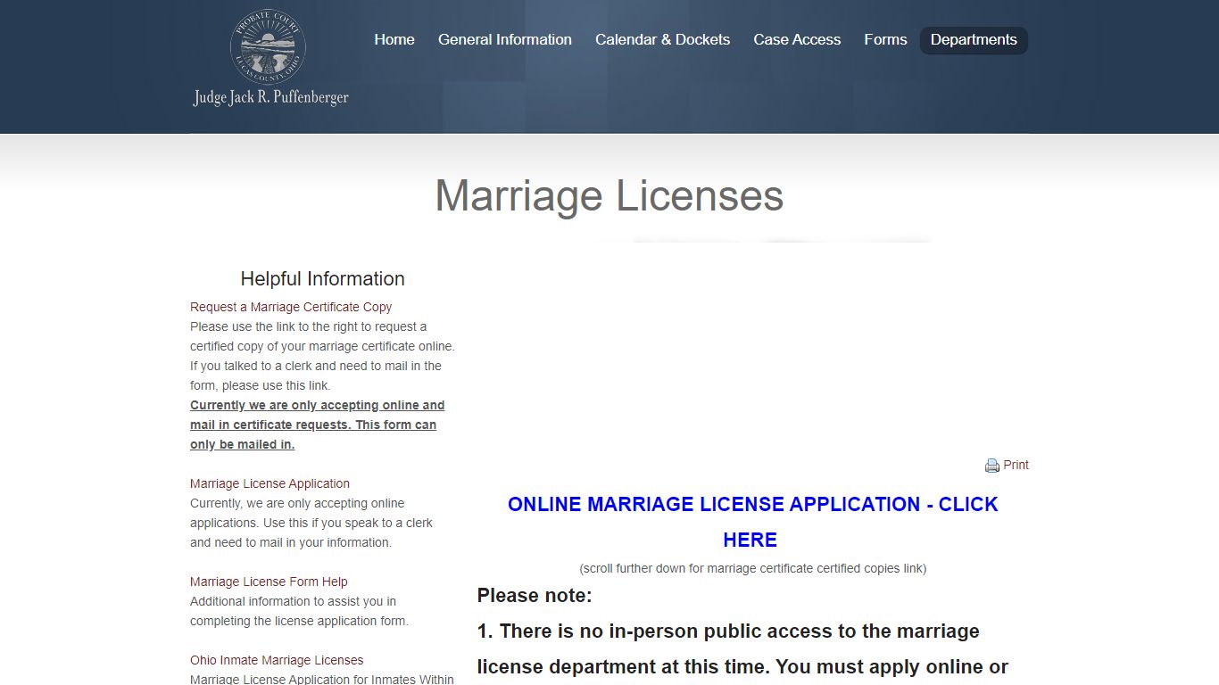 Marriage Licenses - Lucas County Probate Court